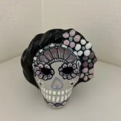 メキシコ製 スカル置物 陶器製