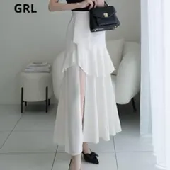 GRL アシンメトリーラッフルスリットスカート