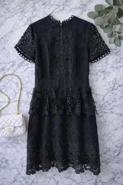 入学シーズンに最適TED BAKER黒レース半袖ワンピース