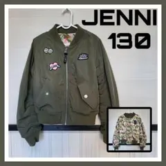 JENNI 130 MA-1 ブルゾン カーキ 花柄 裏地 リバーシブル風