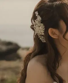 クリスタルビーズ ウェディングヘッドドレス