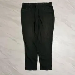 日本製 5L 大きいサイズ コーデュロイ風 パンツ サイドゴム グリーン系 古着