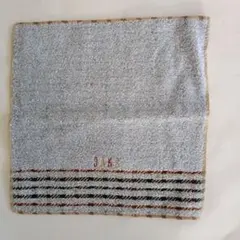 (新品未使用)DAKS タオルハンカチ チェック柄 ロゴ刺繍 グレー