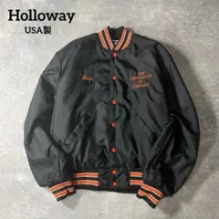 80s〜 Holloway USA製 刺繍 ナイロンスタジャン 内キルティング