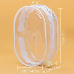 白　おもちゃクリアポーチ　保護ケース＆防塵ボックス 娃衣 ラブブ用　ホルダー付き