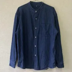 ユニクロ デニムオーバーサイズスタンドカラーシャツ メンズ L