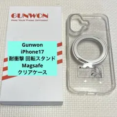 Gunwon iPhone17 耐衝撃 回転スタンドMagsafe クリアケース