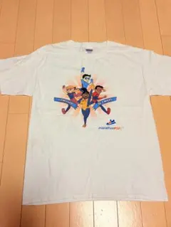 ギルダン マラソンTシャツ ホワイト 白色 Lサイズ 古着 マイルチャレンジ