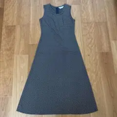 ヴィンテージ小花柄ブラック ノースリーブワンピース