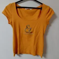 Pinky & Dianne ストーン装飾 半袖Tシャツ オレンジのサムネイル