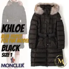 新品未使用☆MONCLER KHLOE Foxfur ダウンジャケット 1　黒色