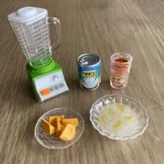 ぷちサンプルシリーズ　ミキサー　ナタデココ　麦茶　柿　昭和レトロ　小物セット