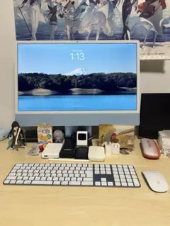 AppleCare付き　iMac ブルー　M1 24インチ 8gb 256