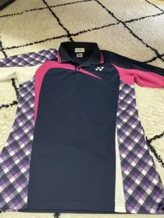 YONEX バドミントン ゲームシャツ ネイビー ピンク チェックのサムネイル