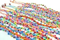 タグ付 ミサンガ ブレスレット アンクレット ビーズ カラフル 22本 まとめて
