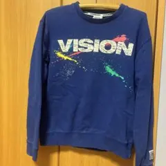 VISION ネイビー 青　トレーナー　80年代風のサムネイル