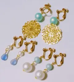 イヤリングまとめ売り　ブルー