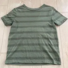 OLD NAVY 130cm グリーン ボーダー 半袖Tシャツ　薄手