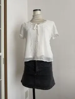 HEISEI かわいい女の子の白いシャツ（裏地付き）のサムネイル