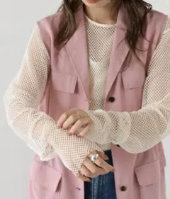 Kastane メッシュ2wayプルオーバー（アイボリー）