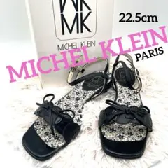 希少MICHEL KLEIN PARIS リボンサンダル 22.5cm 黒のサムネイル