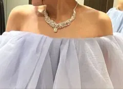 クリスタル ネックレスとイヤリング セット ブライダルアクセサリー