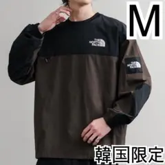 M＊アルバニークルーネック　ブラウン　黒＊ロンT＊ノースフェイス＊韓国限定