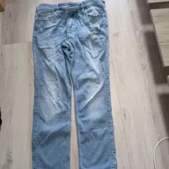 ライトブルー ダメージデニムパンツ　ホリスター　スキニー