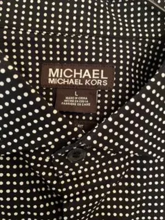 MICHAEL KORS ドット柄シャツ Lサイズ　モード　水玉　ブラック　白のサムネイル