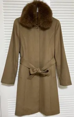 美品⭐︎キャメル カシミヤ100％ フォックスファー付きコートM