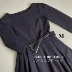 ルイルエブティック 無地ワンピース リボン バルーンスカート パニエ付