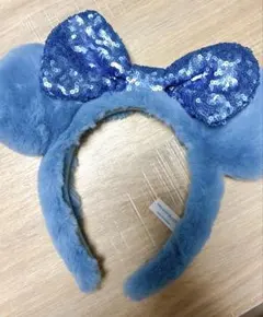 ミニー　カチューシャ　水色　もふもふ