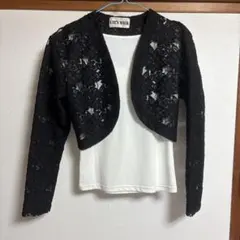 CAT'S WALK レースボレロ 黒 ノーカラージャケットのサムネイル