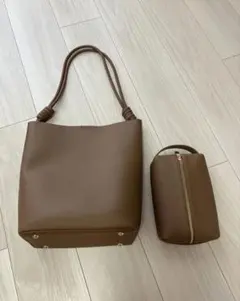 oriental traffic ショルダーバッグ　ブラウン　美品　ポーチセット