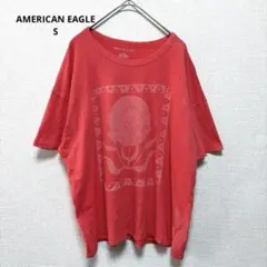 アメリカンイーグル Tシャツ 花柄 クルーネック Sゆったり オレンジ 綿混のサムネイル