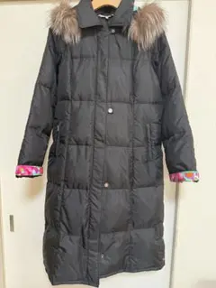 LEONARD SPORT ダウンコート ファー付き ブラック 40