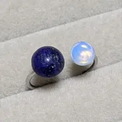 オパール ラピスラズリ フリーリング 指輪 天然石 サージカル フォークリング