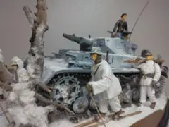 n*o様 1/35 【ジオラマ】「ドイツ軍山岳雪中行軍の情景～4号戦車と山岳スキのサムネイル