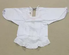 【新品未使用品】昔ながらの割烹着　白　フリル付き　割烹着　エプロン　和装割烹着