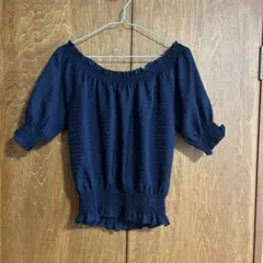 超美品‼️【Heather 】オフショル2wayトップス　ネイビーのサムネイル