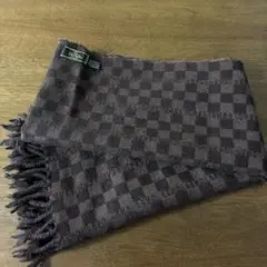FENDI チェック柄マフラー ウール100% フリンジ付き