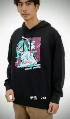 大谷翔平 ニューバランス パーカー 2XL グラフィックフーディ MT51736