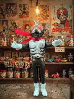 当時物】旧バンダイ 仮面ライダー ソフビ 14cm 昭和レトロ 特撮 ポピー
