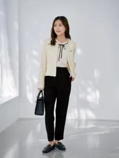 COHINA コヒナ ミックスツイードジャケット アイボリー　S