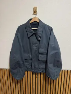 【UNIQLO U】22aw即完ユーティリティショートブルゾンLジャケットブルー