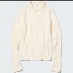 美品UNIQLO ユニクロ メリノリブポロカーディガンM