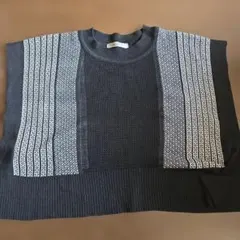 EASE BLUE ブラックノースリーブニット Fサイズ