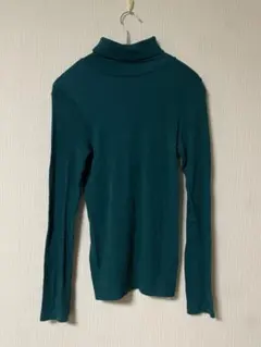 UNIQLO 極暖ヒートテックシームレスリブタートルネックT グリーン　Lサイズ