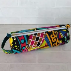 アフリカ布 ペンケース ドラムポーチ 匿名配送