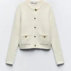 カーディガン　ザラ　ZARA　ゴールドボタンニット　ニット ニット